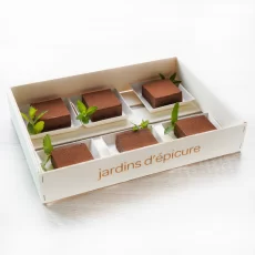 Dessert entremet chocolat brownie frais du jour et fait maison à partager - Jardins d'Épicure traiteur artisanal et écoresponsable qui fait de livraison à Paris et Île de France