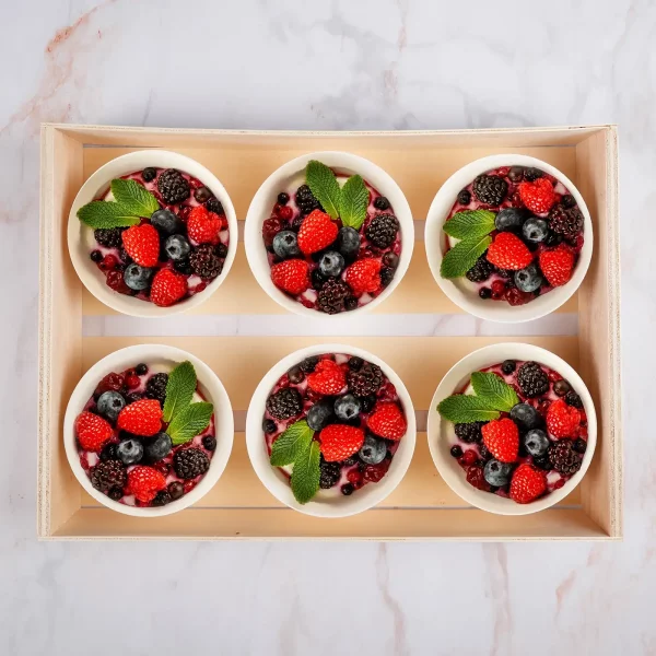 Fontainebleau aux fruits d’été en verrines