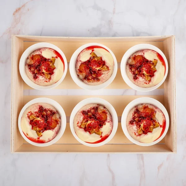 Panna Cotta à la rhubarbe en verrines individuelles