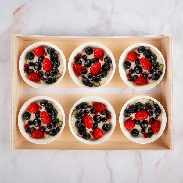 Verrines de riz au lait maison et fruits rouges